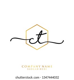 CT Initial handwriting logo template