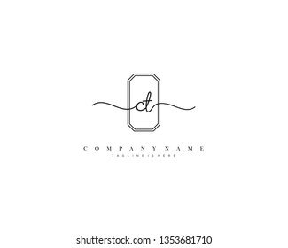 CT initial handwriting logo template vector
