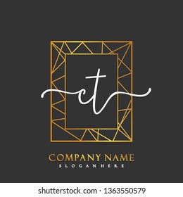 CT Initial Handwriting logo template vector