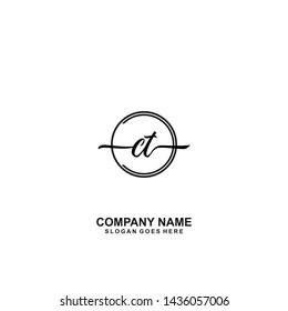 CT Initial handwriting logo template vector