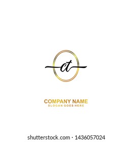 CT Initial handwriting logo template vector