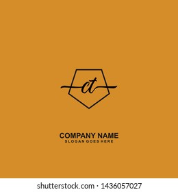 CT Initial handwriting logo template vector