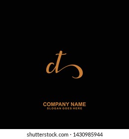 CT Initial handwriting logo vector