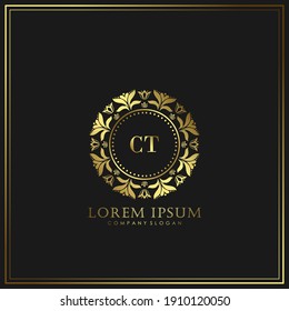CT Initial Letter Luxury Logo template in vector art for Restaurant, Royalty, Boutique, Cafe, Hotel, Heraldic, Jewelry, Fashion and other vector illustration.