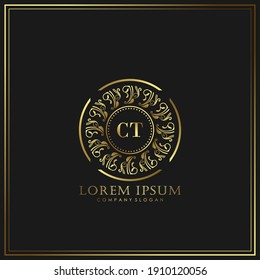 CT Initial Letter Luxury Logo Vorlage in Vektorkunst für Restaurant, Royalty, Boutique, Cafe, Hotel, Heraldic, Juwelierei, Mode und andere Vektorgrafik.