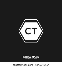 CT Initial logo letter with minimalist concept