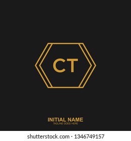 CT Initial logo letter with minimalist concept