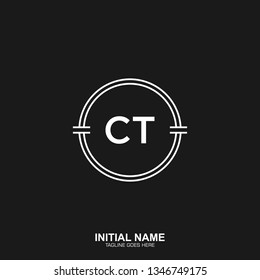 CT Initial logo letter with minimalist concept