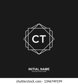 CT Initial logo letter with minimalist concept