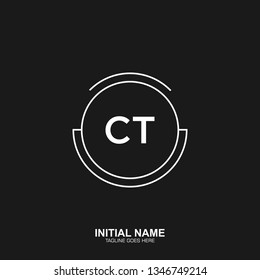 CT Initial logo letter with minimalist concept