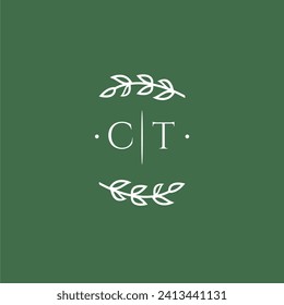 CT initial monogram wedding with creative design
