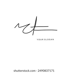 Ct Initial signature logo vector design