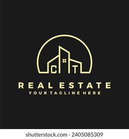 CT initials homes modern building company logo vector.eps