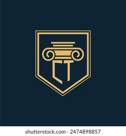 CT Initials Law Firm Logo Lawyer logo with creative law element