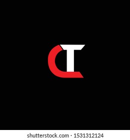 CT initials letter logo icon vector download free