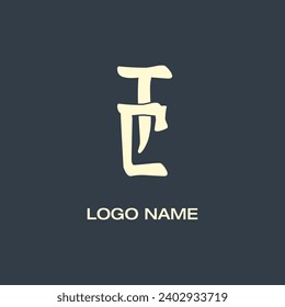 CT letter abstract monogram initial letter logo design