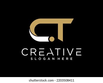 CT Letter With Dot Logo Design Vector Template