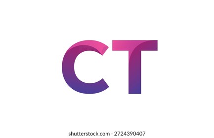 CT Letter Gradient Monogram Logo for Modern Business Branding
