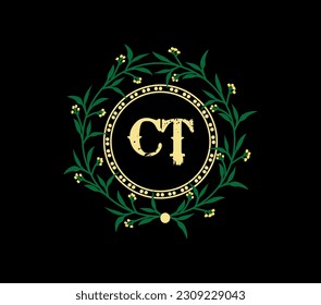 CT letter logo design with a circle shape. CT Logo design with unique and simple design.