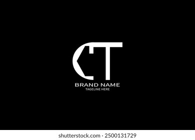 CT letter logo design with a circle shape CT Logo design. CT letter logo creative design. CT unique design. 