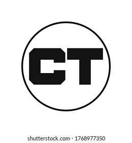 CT Letter Logo Design With Simple style