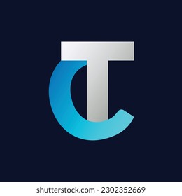 CT Letter logo design vector template.
