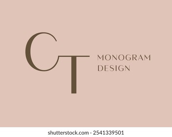 CT letter logo icon design. Classic style luxury initials monogram.