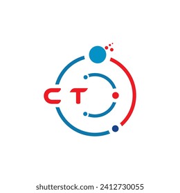 CT-Buchstaben Technologie Logo-Design auf weißem Hintergrund. CT Creative Initials Brief IT Logo Konzept. CT-Briefdesign. 