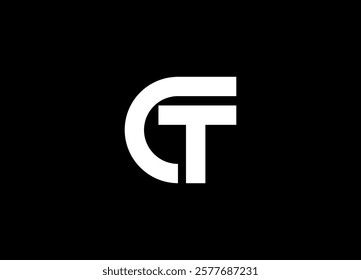 CT Logo Design Template Vector Graphic Branding Element.
