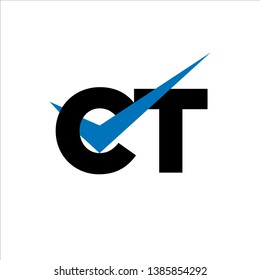 CT Logo Modern of Letter Tick Blue Initial Capital Designs Template