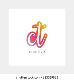 CT logo, vector. Useful as branding symbol, app icon, alphabet element, clip-art.
