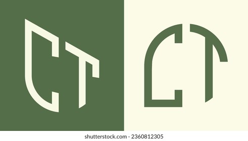 CT modern initial letter logo design vector bundle. It will be suitable for which company or brand name start those initial.