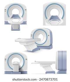 ct mri scanner machine for medical research and disease detection vector illustration isolated on white background