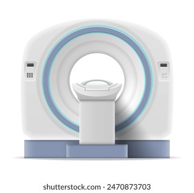 ct mri scanner machine for medical research and disease detection vector illustration isolated on white background