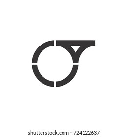 CT or OT letter logo design vector