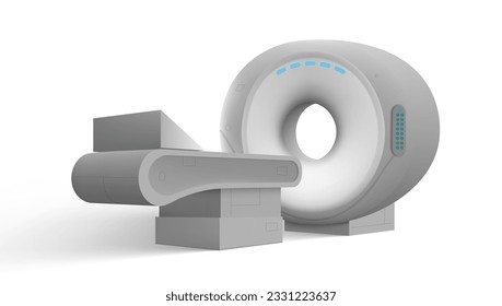 CT Scan Isolated On White. Magnetic Resonance Imaging Machine. Computerized Axial Tomography Scan. EPS10 Vector svg
