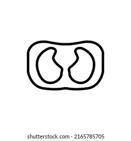 CT scan of the lungs line icon. Isolated vector element.