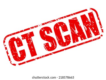 CT SCAN red stamp text on white