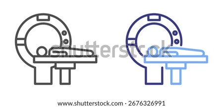 CT Scan two color icon sheet vector illustration