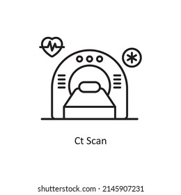 Ct Scan vector Outline Icon Design illustration. Medical And Lab Equipment Symbol on White background EPS 10 File