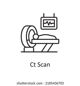 Ct Scan vector outline Icon Design illustration. Miscellaneous Symbol on White background EPS 10 File