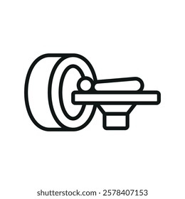 CT scanner icon with a sleek and modern design, perfect for medical applications, radiology dashboards, and healthcare infographics