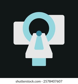 CT scanner icon with a sleek and modern design, perfect for medical applications, radiology dashboards, and healthcare infographics