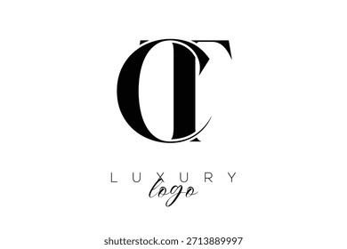 CT Serif Letter Monogramm Typografie Logo für elegante Premium-Branding-Identität