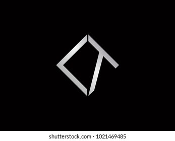 CT square shape silver color logo