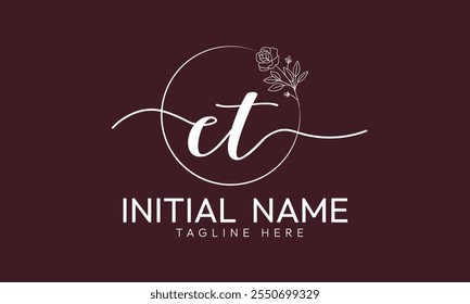 CT T C initial signature logo template vector