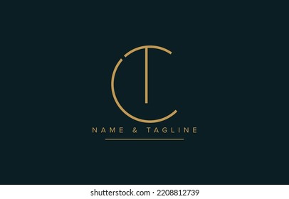 CT or TC Abstract initial monogram letter alphabet logo