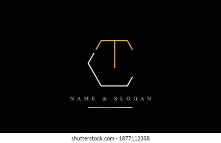 CT TC C T abstract vector logo monogram template
