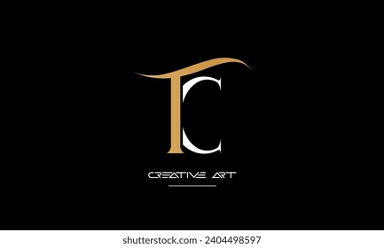 CT, TC, C, T letras abstractas monograma