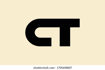 CT o TC y C o T Letra mayúscula Diseño del logotipo inicial, plantilla del vector